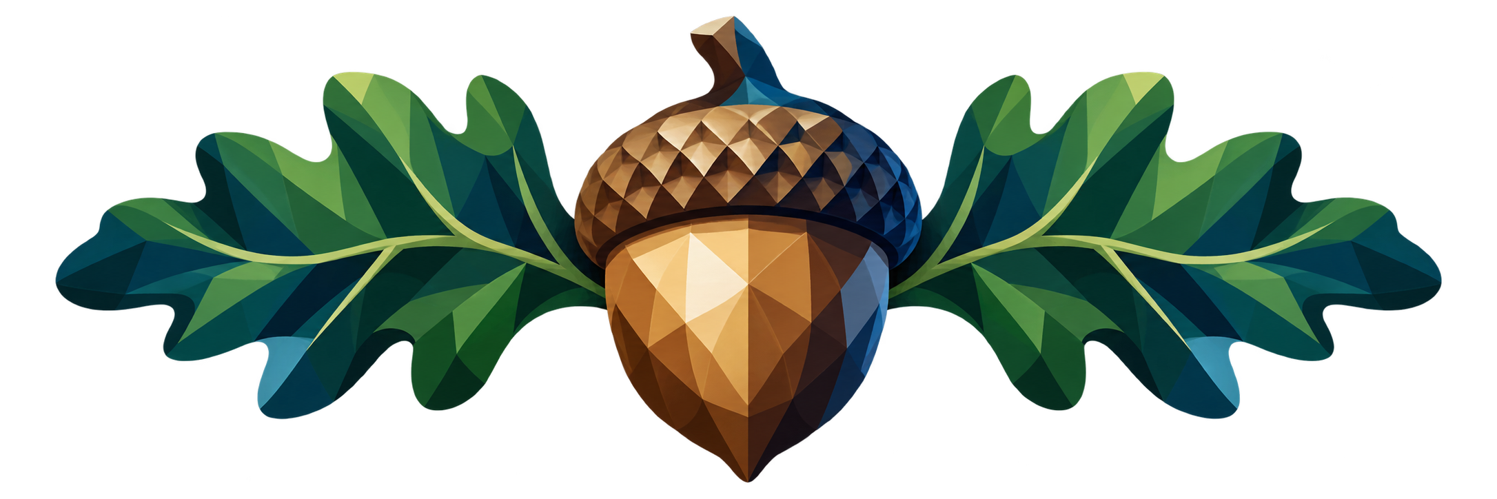 Decorative acorn emblem